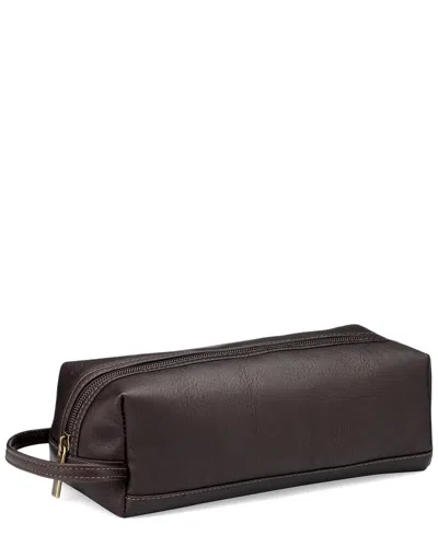 Le Donne Jet Set Leather Toiletry Bag In Brown