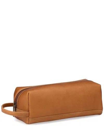 Le Donne Jet Set Leather Toiletry Bag In Brown