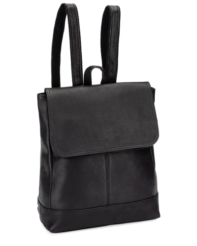 Le Donne Luna Leather Backpack In Black