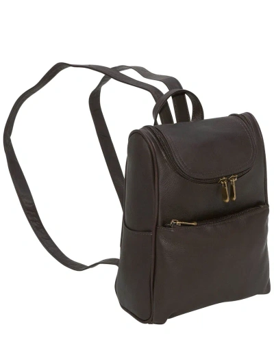 Le Donne On The Go Leather Backpack In Brown