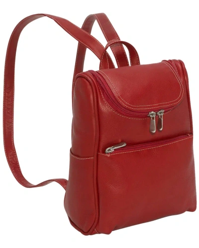 Le Donne On The Go Leather Backpack In Red