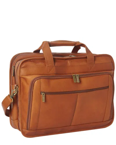 Le Donne Oversized Leather Laptop Briefcase In Brown
