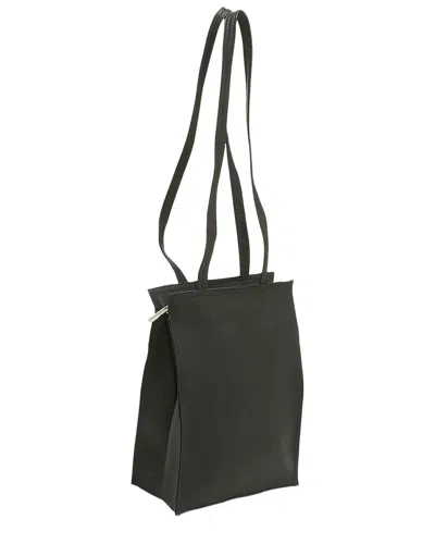 Le Donne Small Simple Leather Tote In Black