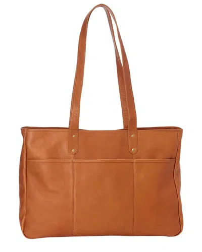 Le Donne Traveler Leather Tote In Brown