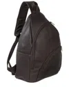 LE DONNE LE DONNE TWO ZIP LEATHER SLING PACK