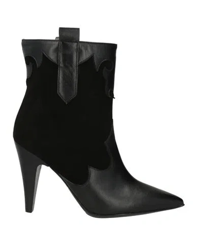 Le Fabian Woman Ankle Boots Black Size 6 Leather