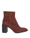 Le Fabian Woman Ankle Boots Brown Size 7 Leather In Brown
