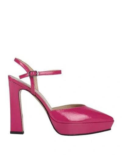 Le Fabian Woman Pumps Fuchsia Size 8 Leather In Pink