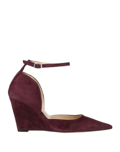 Le Fabian Woman Pumps Plum Size 8 Leather In Purple