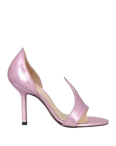 Le Fabian Woman Sandals Pink Size 6 Leather