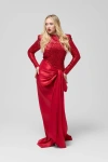 Le Fafo Avena Sequin Maxi Dress In Red