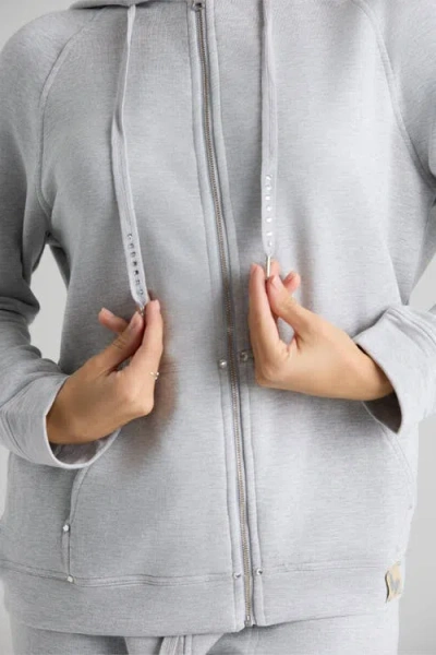 Le Fafo Evelyn Zip Up Hoodie In Gray