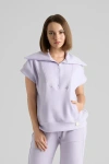 Le Fafo Ivana Short Sleeve Top In Purple