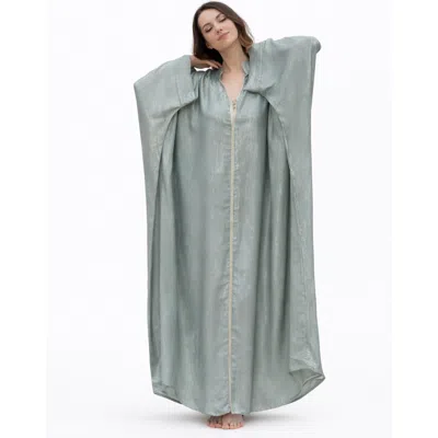 Le Fafo Metallic Silk Kaftan Gown In Multi