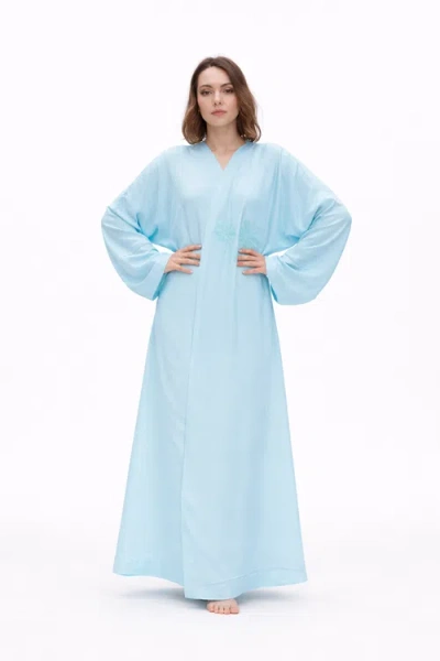 Le Fafo Palm Embroidered Silk Kaftan In Multi