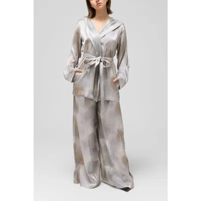 Le Fafo Silk Belted Jacket & Pants Set