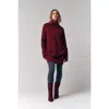 Le Fafo Slouch Neck Dolman Sweater Dress In Burgundy