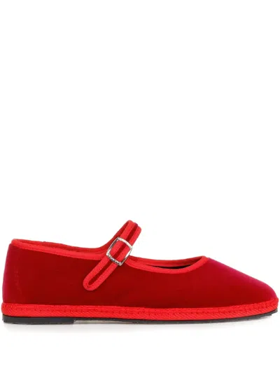 Le Friuliane Velvet Ballet Flats In Animal Print