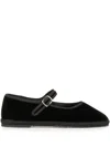 Le Friuliane Velvet Ballet Flats In Black
