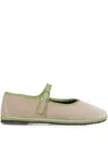 Le Friuliane Velvet Ballet Flats In Neutral