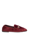 Le Furlanine Woman Loafers Burgundy Size 8 Textile Fibers In Red