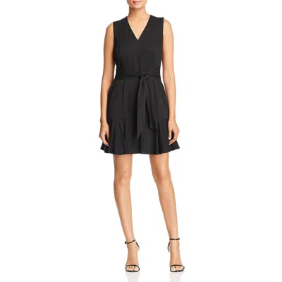 Le Gali Adara Womens Ruffled Tie-waist Shift Dress In Black