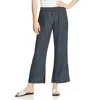 Le Gali Micro Floral Print Pleated Hem Cropped Pants In Blue In Blue