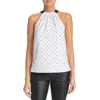 Le Gali Sahar Womens Studded Sleeveless Blouse In White