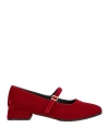 Le Gazzelle Woman Ballet Flats Red Size 8 Textile Fibers
