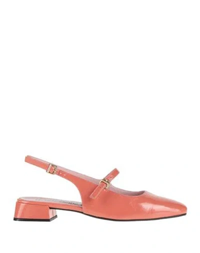 Le Gazzelle Woman Ballet Flats Salmon Pink Size 6 Leather