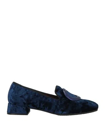 Le Gazzelle Woman Loafers Blue Size 10 Textile Fibers