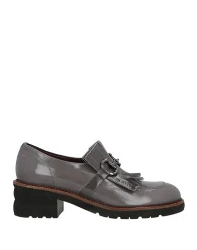 Le Gazzelle Woman Loafers Grey Size 11 Leather