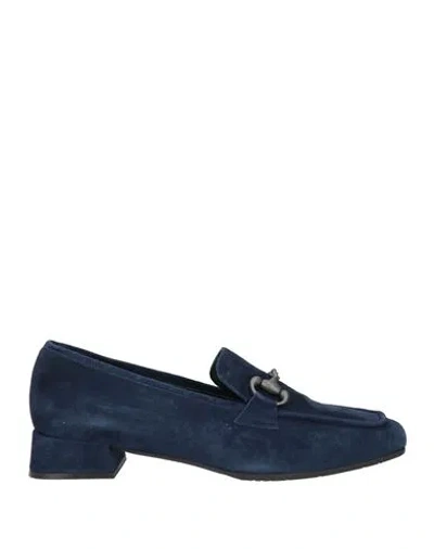 Le Gazzelle Woman Loafers Navy Size 10 Leather In Blue