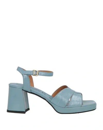 Le Gazzelle Woman Sandals Light Blue Size 7 Leather