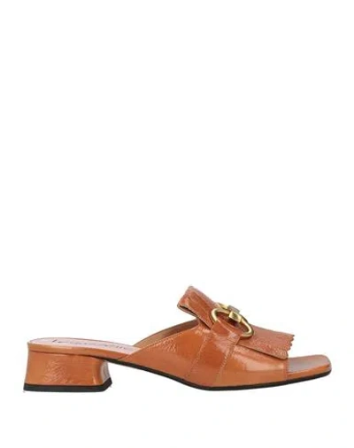 Le Gazzelle Woman Sandals Tan Size 10 Leather In Brown