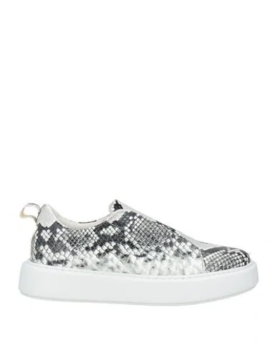 Le Gazzelle Woman Sneakers Light Grey Size 6 Leather In Animal Print