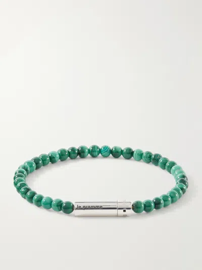 Le Gramme 11g Malachite Beads Bracelet In Green