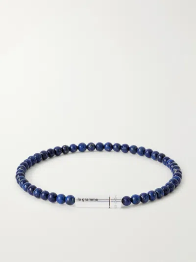 Le Gramme 11g Sterling Silver Lapis Lazuli Beaded Bracelet In Blue
