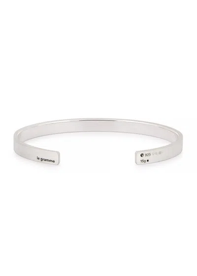 Le Gramme 15g Brushed Sterling Silver Ribbon Bracelet