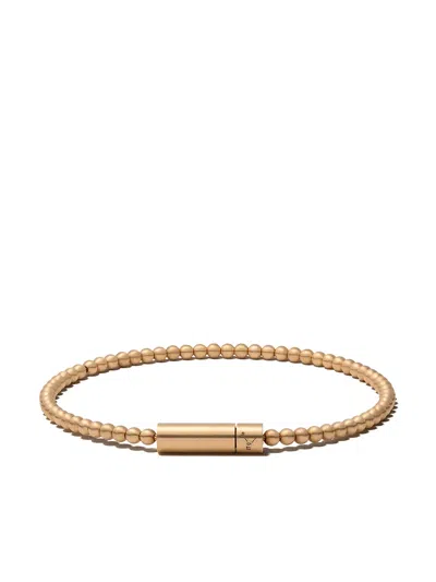Le Gramme 18kt Yellow Brushed Gold Le 15 Grammes Beads Bracelet In Yellow Gold