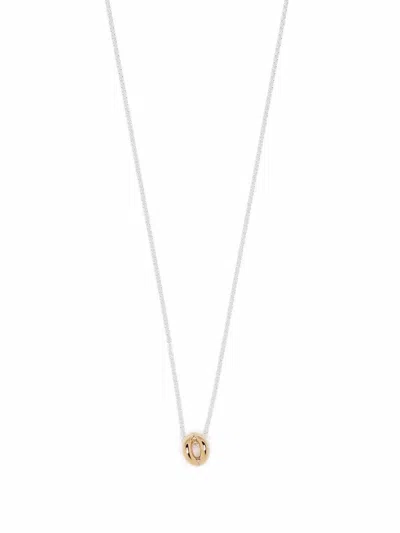 Le Gramme 18kt Yellow Gold And Sterling Silver Entrelacs Pendant Necklace In Silber