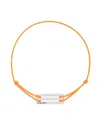 Le Gramme Punched Sterling Silver Cord Bracelet In Orange