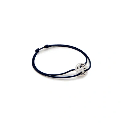 Le Gramme 3g Entrelacs Cord And Silver Bracelet In Black