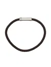 Le Gramme 7g Cable Leather Bracelet In Black