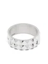 Le Gramme 7g Guilloché Pyramid Ribbon Ring In Silver