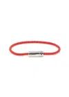 Le Gramme Sterling Silver Le 7g Polished Nato Cable Bracelet In Red