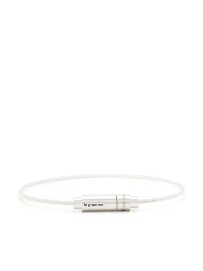 Le Gramme 9g Cable Triptych Bracelet In Metallic