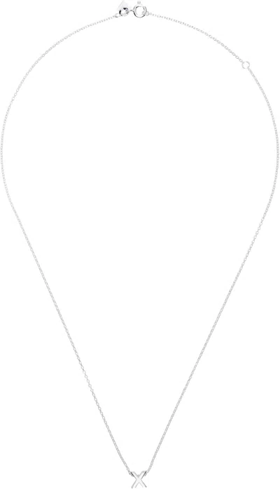 Le Gramme Alphabet 'x' Necklace In Silver