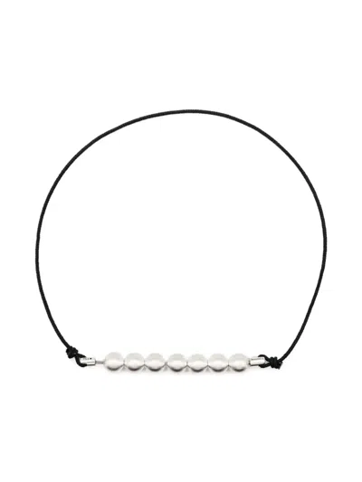 Le Gramme Beaded Cord Bracelet In Silver