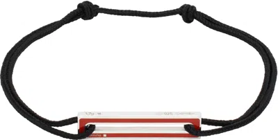 Le Gramme Black Lacquered Cord 'le 1.7g' Bracelet In Red